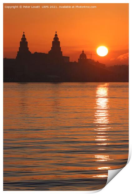 Liverpool's Famous Skyline at Sunrise Print by Peter Lovatt  LRPS