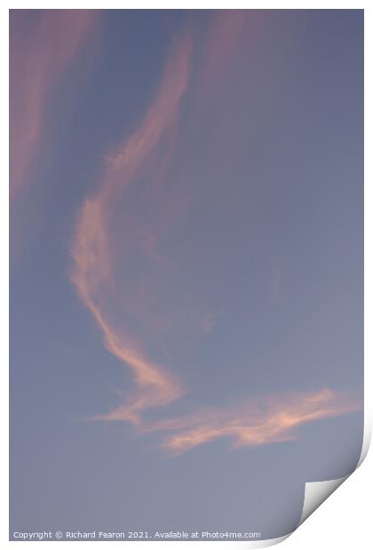 Light whispy clouds over Devon at Sunrise Print by Richard Fearon
