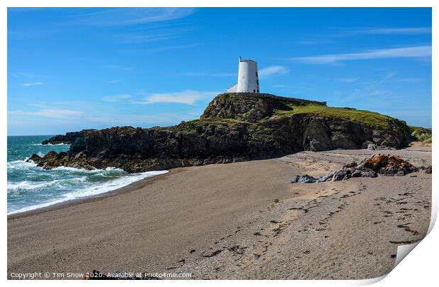 Twr Mawr lighthouse on Llanddwyn Island on the coast of Anglesey Print by Tim Snow