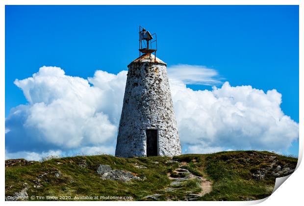 Twr Bach lighthouse on Llanddwyn Island on the coast of Anglesey Print by Tim Snow