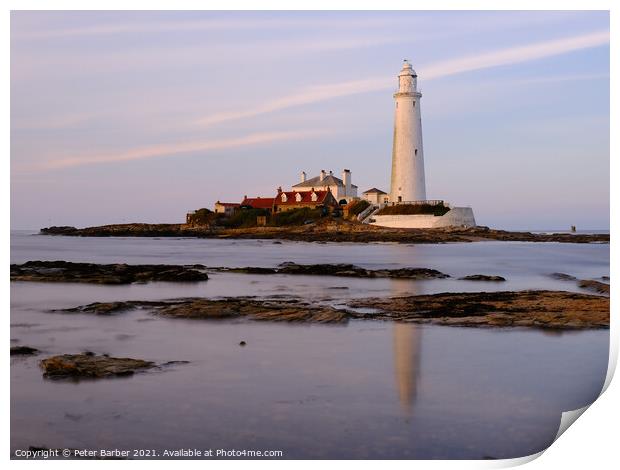 St Mary's Lighthouse Print by Peter Barber