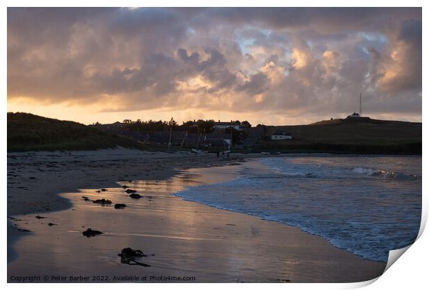 Low Newton-by-the-sea at sunset Print by Peter Barber