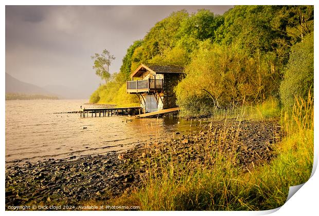 The Iconic Boathouse at Ullswater intrhe Sunrise Print by Dick Lloyd