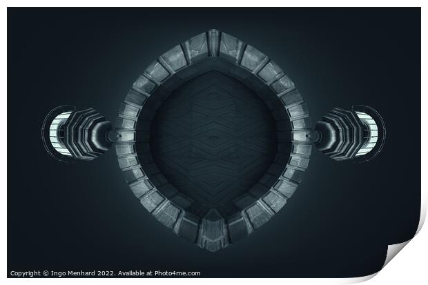 Stargate abstract concept design artwork Print by Ingo Menhard