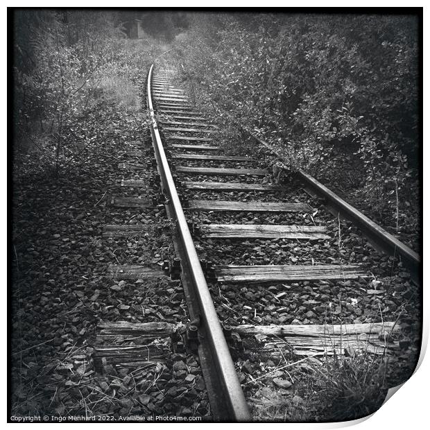 Abandoned rails leading to nowhere Print by Ingo Menhard