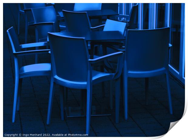 Waiting seats Print by Ingo Menhard