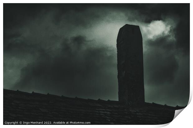The dark chimney at midnight Print by Ingo Menhard