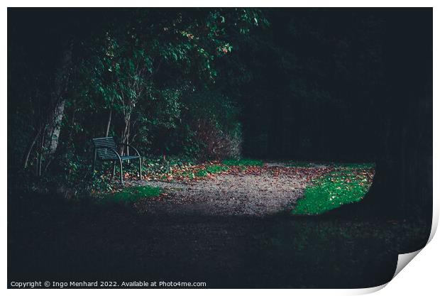 Last bench light Print by Ingo Menhard