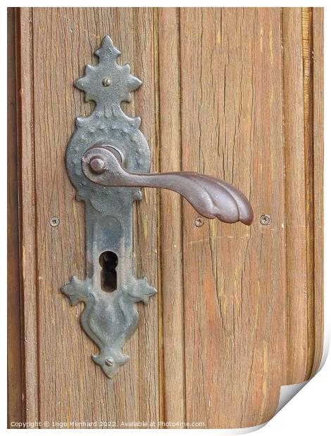A closeup of a door handle Print by Ingo Menhard