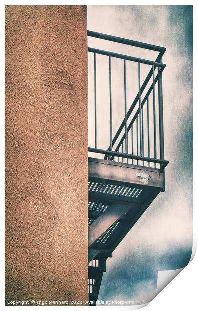 Vertical low angle of a classic postmodern balcony Print by Ingo Menhard
