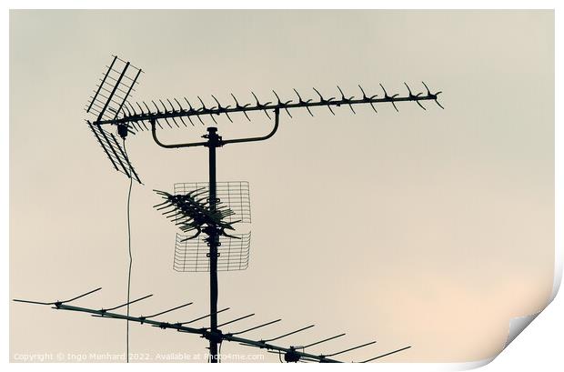 An antenna on a white background Print by Ingo Menhard