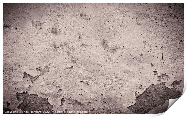 Weathered and rough old wall beige background Print by Ingo Menhard