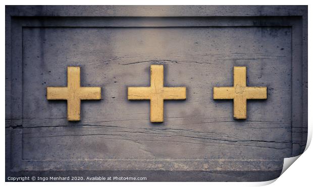 Three crosses Print by Ingo Menhard