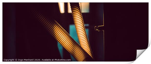 Vent hoses in evening backlight Print by Ingo Menhard