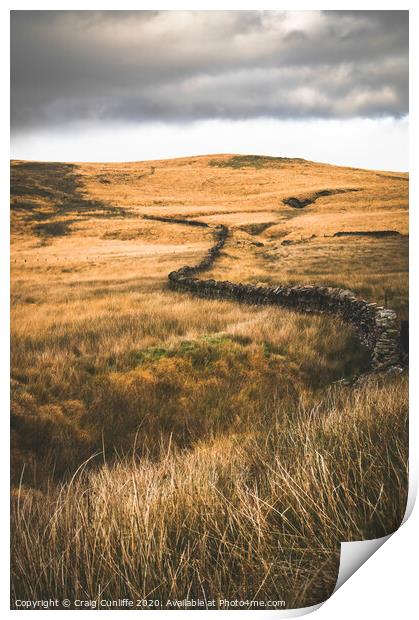 Incoming - Darwen Moor Print by Craig Cunliffe