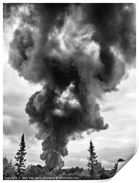 Oily smoke plume Print by John Rae
