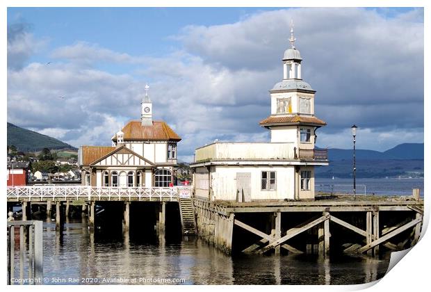 The old pier at Dunoon Print by John Rae
