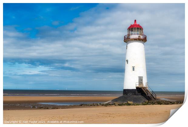 Point of Ayr Lighthouse, Talacre Print by Alan Taylor