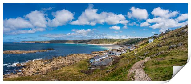 Stunning Panoramic View of Sennen Cove and Beach  Print by Tracey Turner