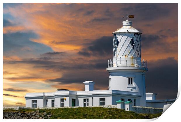 The Lighthouse at Strumble Head in Pembrokeshire Print by Tracey Turner