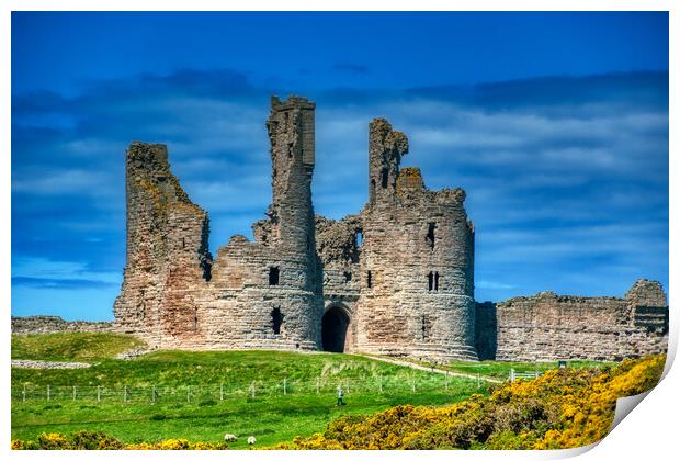 Dunstanburgh Castle, Northumberland Print by Tracey Turner