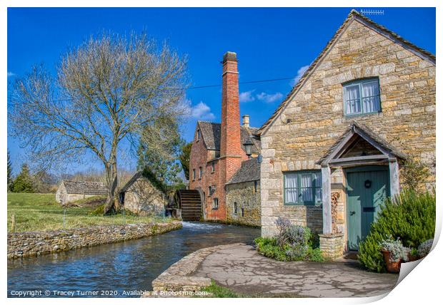 The Old Mill at Lower Slaughter in the Cotwolds Print by Tracey Turner