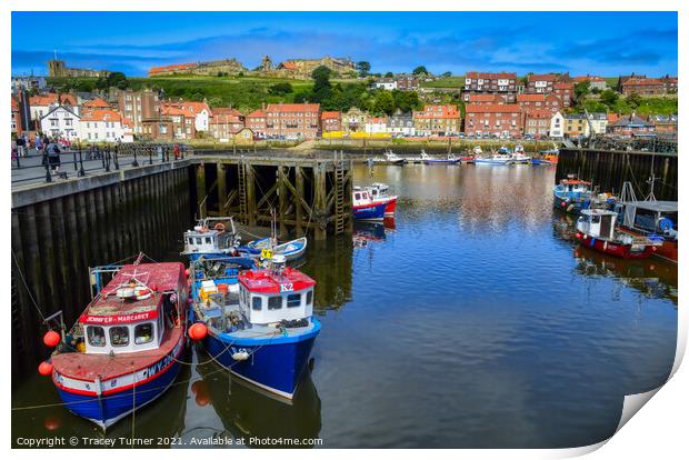 Whitby Harbour Print by Tracey Turner