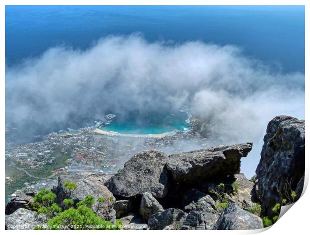Cape Town from the top of Table Mountain Print by Tracey Turner