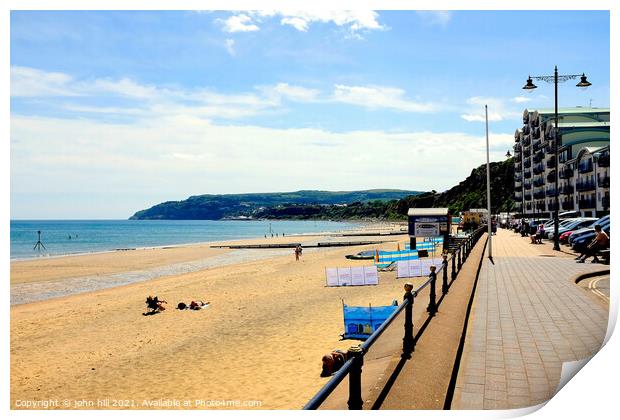 The bay promenade at Sandown on the Isle of Wight, UK. Print by john hill