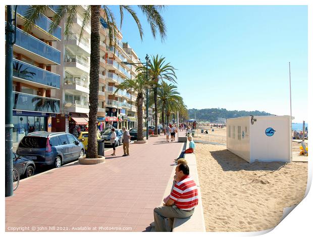 Lloret de Mar promenade in Spain. Print by john hill