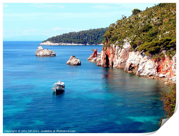 Cape Stafilos at Skopilos in Greece. Print by john hill