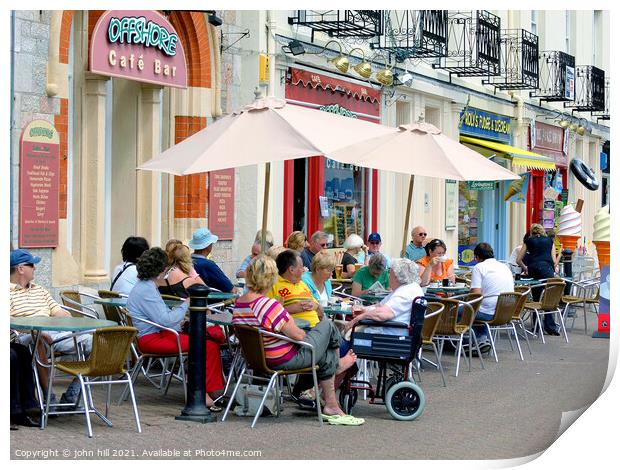  cafe culture at Torquay in Devon. Print by john hill