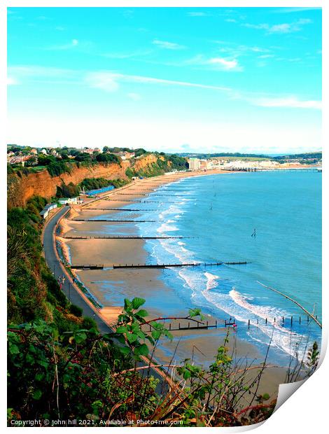 Sandown bay, Isle of Wight, UK. Print by john hill