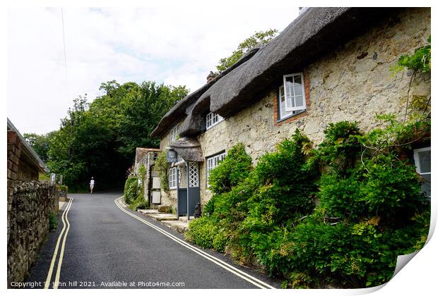 Church hill cafe at Godshill on the Isle of Wight. Print by john hill