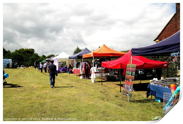 Village Carnival Stalls. Print by john hill