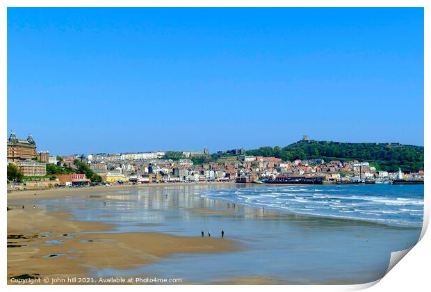 Scarborough at low tide Yorkshire. Print by john hill