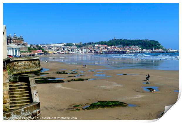 Scarborough Spa and beach at Low tide Yorkshire. Print by john hill