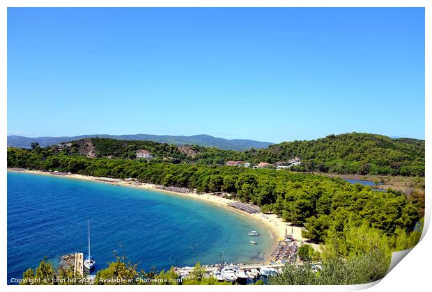 Koukounaries beach, Skiathos, Greece. Print by john hill