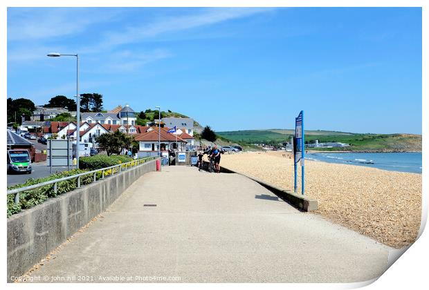 Overcombe corner, Weymouth, Dorset, UK. Print by john hill