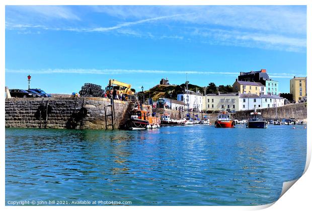 Returning Ferry, Tenby, Wales. Print by john hill