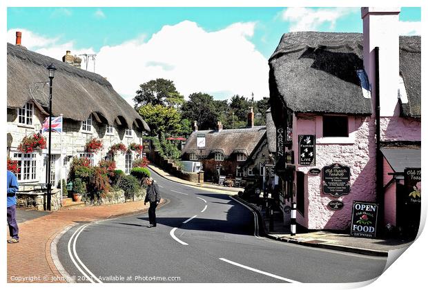 Thatched old village, Shanklin, Isle of Wight, UK. Print by john hill