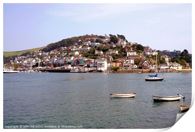 Kingswear, Dartmouth, Devon, UK. Print by john hill