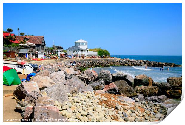 Steephill Cove, Isle of Wight Print by john hill