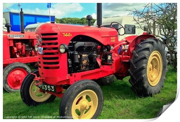 1948 Vintage Massey Harris 744 PD tractor. Print by john hill