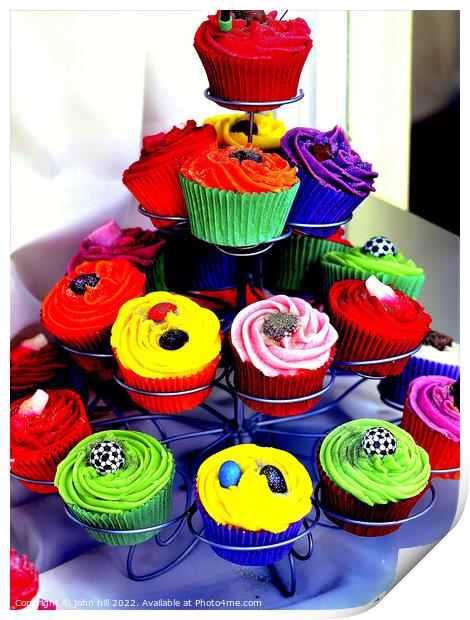 Fancy cup Cakes Print by john hill