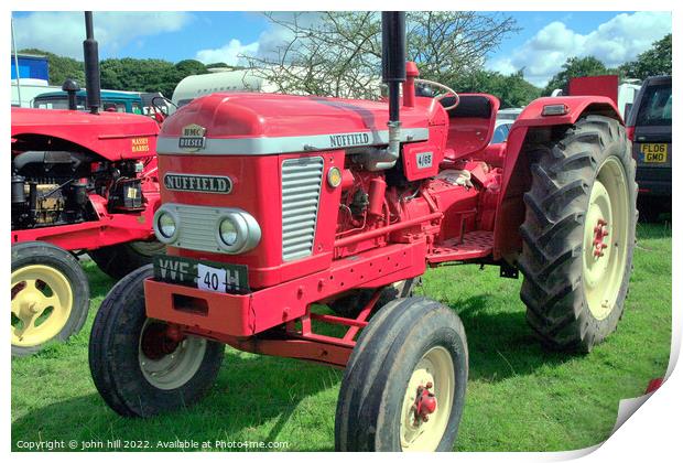 1969 Nuffield 465 Tractor. Print by john hill