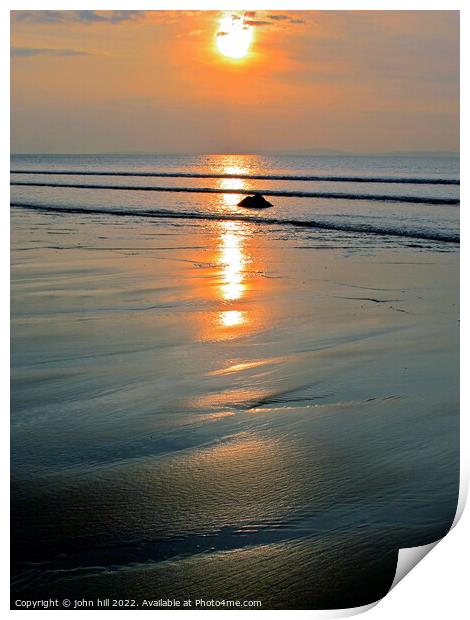 Sunset at Shell Island, Wales. Print by john hill