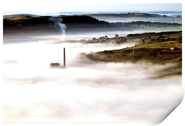 Chimney in the mist. Print by john hill