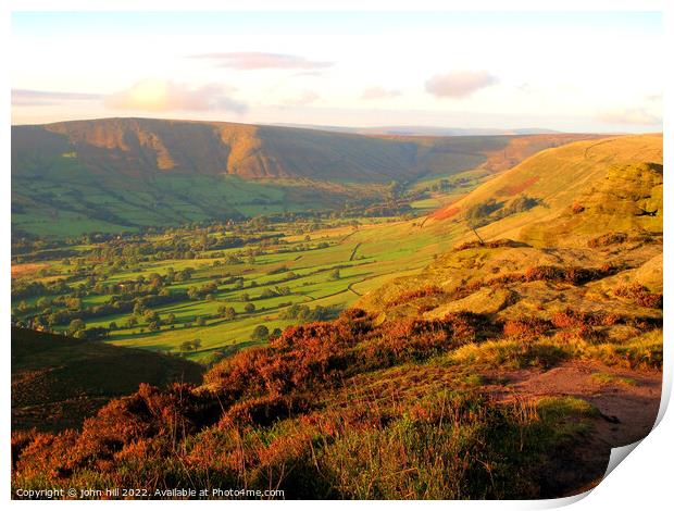 Vale of Edale. Print by john hill