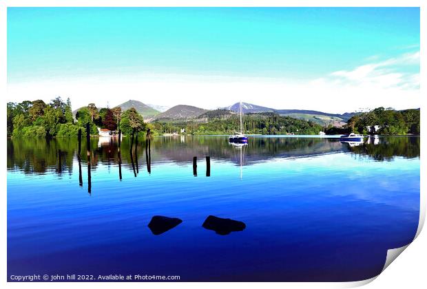 Natures beauty at Derwent water, Keswick, Cumbria. Print by john hill